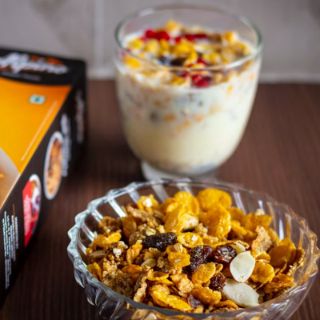 Breakfast cereal in a bowl